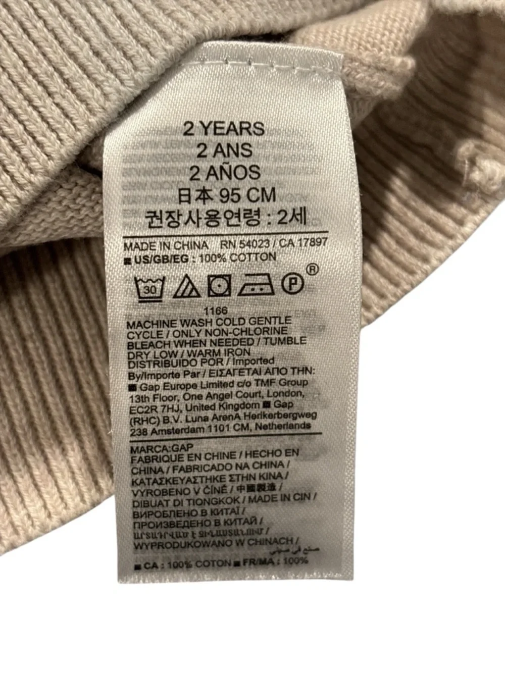 GAP Toddler Boy Size 2 Beige Crewneck Sweater with Mickey Graphic